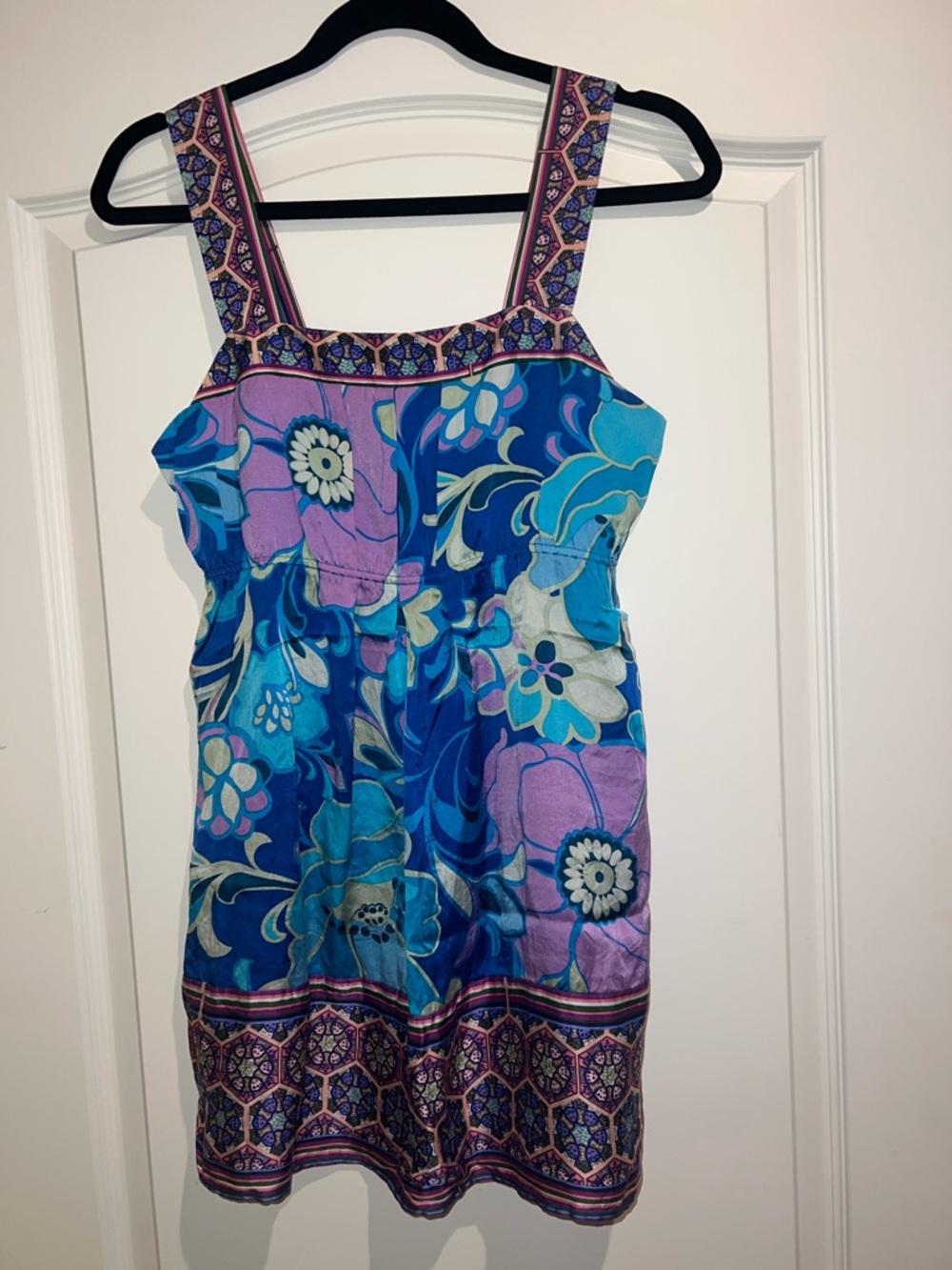 Hale Bob 100% silk blue and purple floral top size small